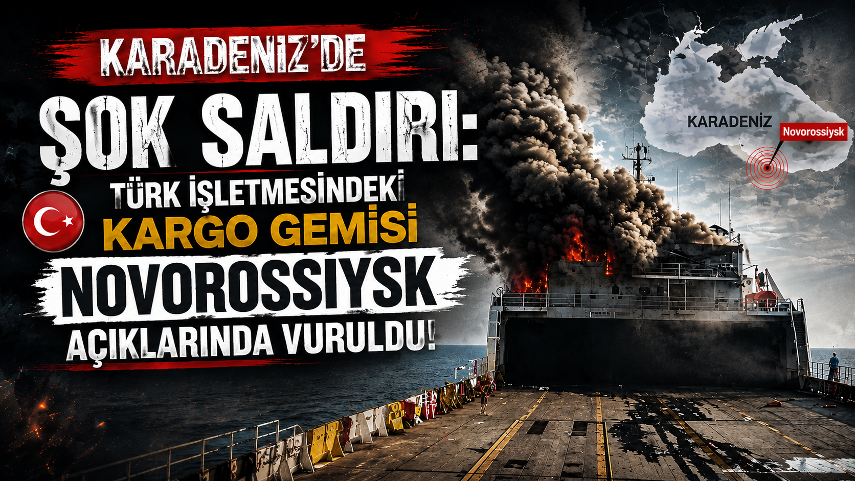 Karadeniz'de Şok Saldırı: Türk İşletmesindeki Kargo Gemisi Novorossiysk Açıklarında Vuruldu!