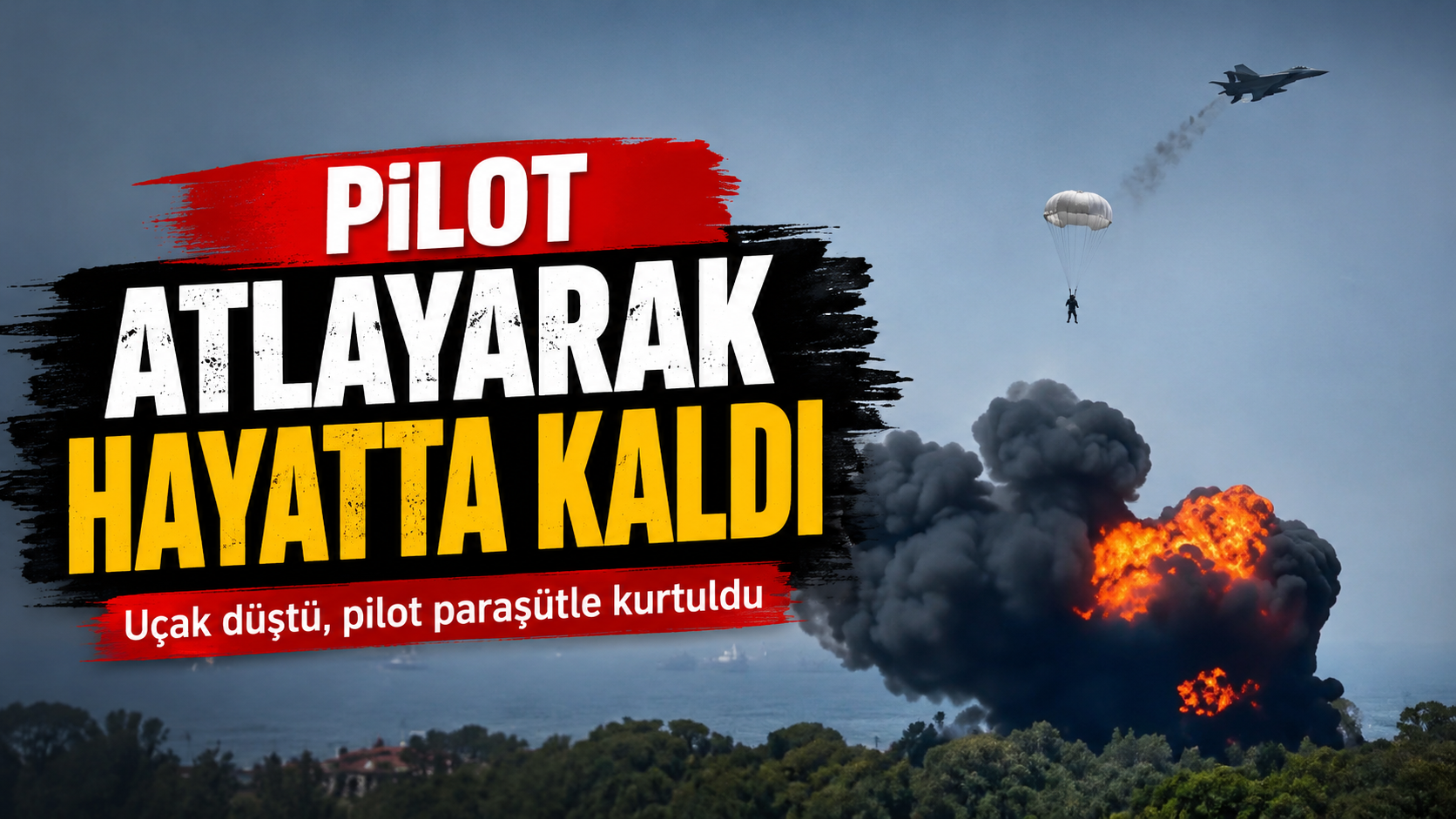 Yalova'da F16 Uçağı Düştü