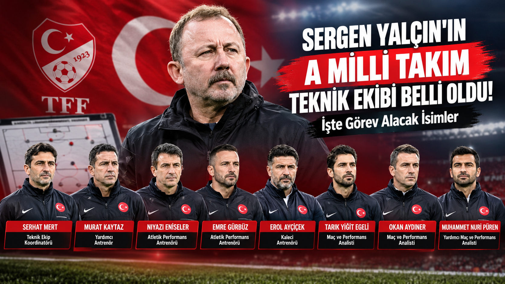 Sergen Yalçın’ın A Milli Takım Teknik Ekibi Açıklandı