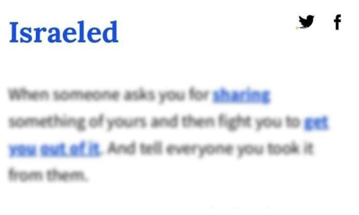 ‘İsrail’ Hırsızlık Fiili Olarak Sözlüğe Girdi: Israeled