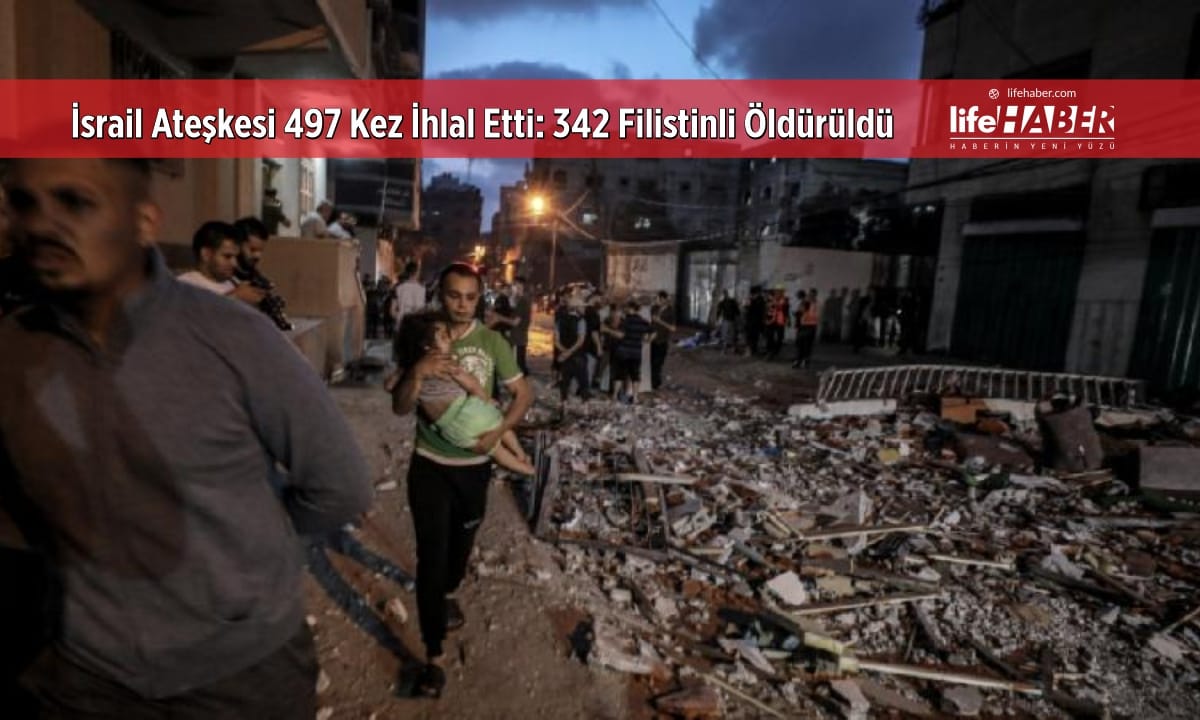 İsrail Ateşkesi Dinlemiyor: 497 İhlalde 342 Filistinli Hayatını Kaybetti