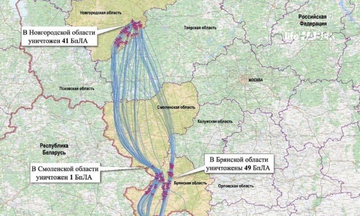 Rusya Savunma Bakanlığı Saldırı Rotasını Paylaştı: “Putin’in Konutuna 91 İHA”