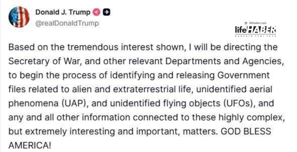 Trump'tan UFO Hamlesi Geldi 1 trump 2 Life Haber Ajansı